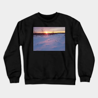 Snowy sunrise with beautiful colours Crewneck Sweatshirt